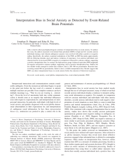 Interpretation Bias in Social Anxiety as Detected by Event