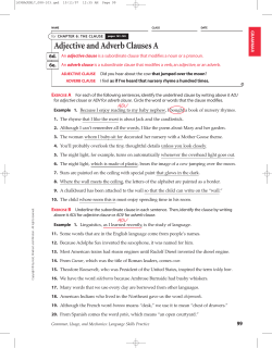 Adjective and Adverb Clauses A