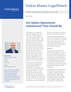 Are Option Agreements Unbalanced? They Should Be.