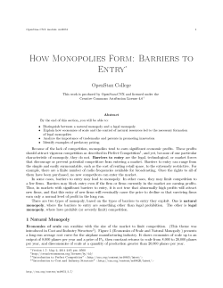 How Monopolies Form: Barriers to Entry