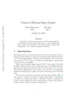 Fission of Halving Edges Graphs arXiv:1310.3510v1 [math.CO] 13