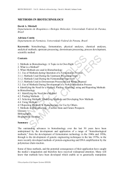 Methods in Biotechnology