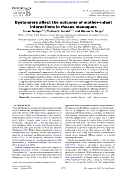 Bystanders affect the outcome of mother–infant interactions in