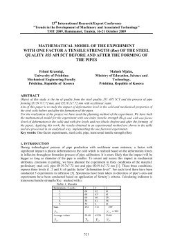 MATHEMATICAL MODEL OF THE EXPERIMENT WITH ONE