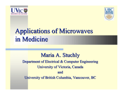 Applications of Microwaves in Medicine