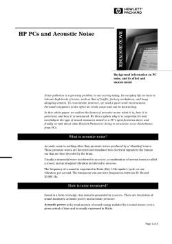 HP PCs and Acoustic Noise