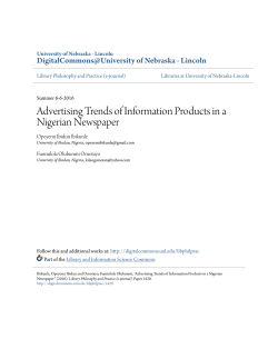 Advertising Trends of Information Products in a Nigerian Newspaper