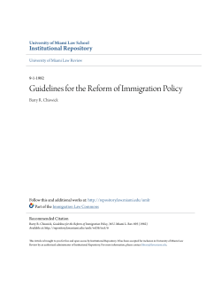 Guidelines for the Reform of Immigration Policy