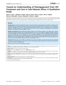 Toward an Understanding of Disengagement from HIV Treatment