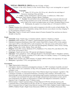 NEPAL PROFILE (2013) (from the US Dept. of State) *Nepal is the