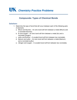 Chemistry Practice Problems Compounds: Types of Chemical