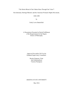 Revolutionary Heritage Rhetoric and the American Woman`s Rights