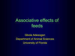 Associative effects of feeds - UF Animal Science