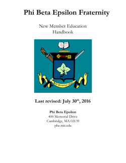 New Member Education Handbook - Phi Beta Epsilon