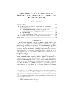 CONGRESS`S (LESS) LIMITED POWER TO REPRESENT ITSELF