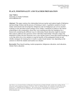 place, positionality and teacher preparation