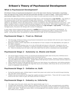 Erikson`s Theory of Psychosocial Development