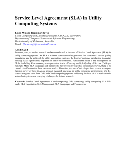 Service Level Agreement (SLA) in Utility