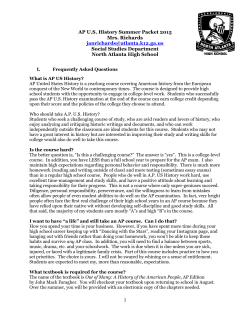 AP US History Summer Packet 2015 Mrs. Richards