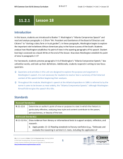 Grade 11 ELA Module 2, Unit 1, Lesson 18