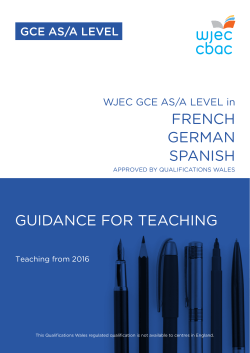 FRENCH GERMAN SPANISH GUIDANCE FOR TEACHING