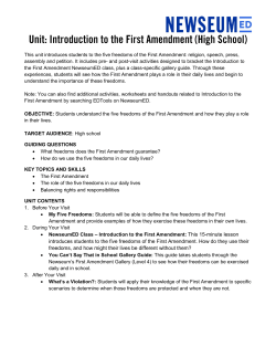 introduces students to the five freedoms of the First