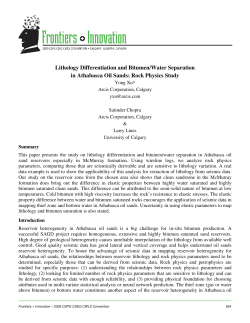 Lithology Differentiation and Bitumen/Water