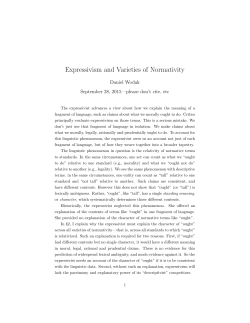Expressivism and Varieties of Normativity