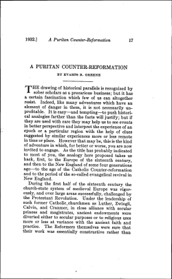 a puritan counter-reformation - American Antiquarian Society
