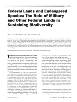 Federal Lands and Endangered Species: The