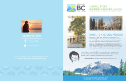 SHUGAKU RYOKO IN BRITISH COLUMBIA, CANADA TRAVEL TO