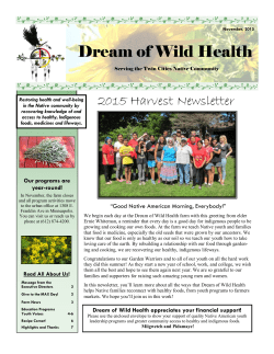 2015 Fall Newsletter - Dream of Wild Health