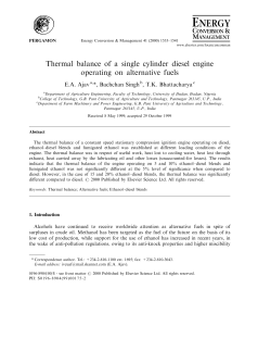 Thermal balance of a single cylinder diesel engine