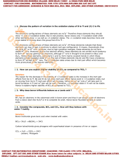 1. Discuss the pattern of variation in the oxidation states of B to Tl