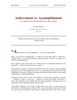 Achievement vs. Accomplishment