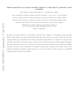 Optical properties of an atomic ensemble coupled to a band edge of