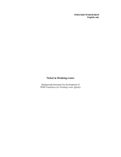Nickel in Drinking-water - World Health Organization
