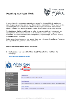 Depositing your Digital Thesis