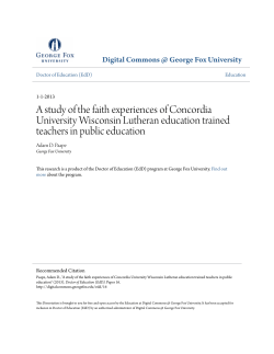 A study of the faith experiences of Concordia University Wisconsin