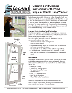Cleaning Instructions - Slocomb Windows and Doors
