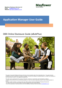 CRB Online Disclosure Guide (E-Bulk)