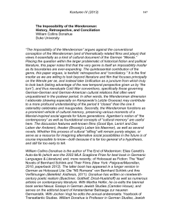 Konturen IV (2013) The Impossibility of the Wenderoman: History