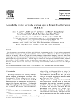 A mortality cost of virginity at older ages in female Mediterranean