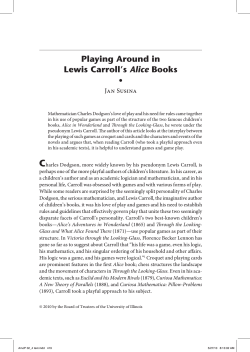 Playing Around in Lewis Carroll`s Alice Books