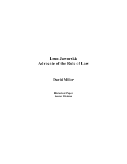 Leon Jaworski: Advocate of the Rule of Law