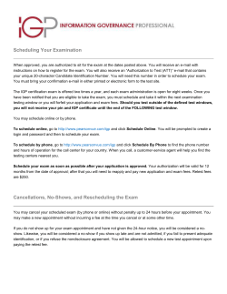 Scheduling Your Examination Cancellations, No