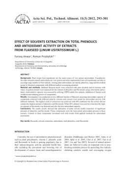 EFFECT OF SOLVENTS EXTRACTION ON TOTAL PHENOLICS