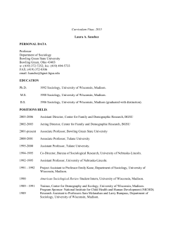 Curriculum Vitae, 2015 Laura A. Sanchez PERSONAL DATA