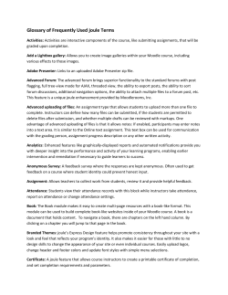 Glossary of Frequently Used joule Terms