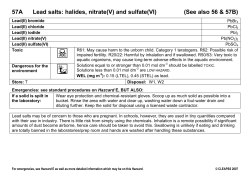 Hazcards&reg; - 057A Lead salts: halides, nitrate(V) and sulfate(VI)